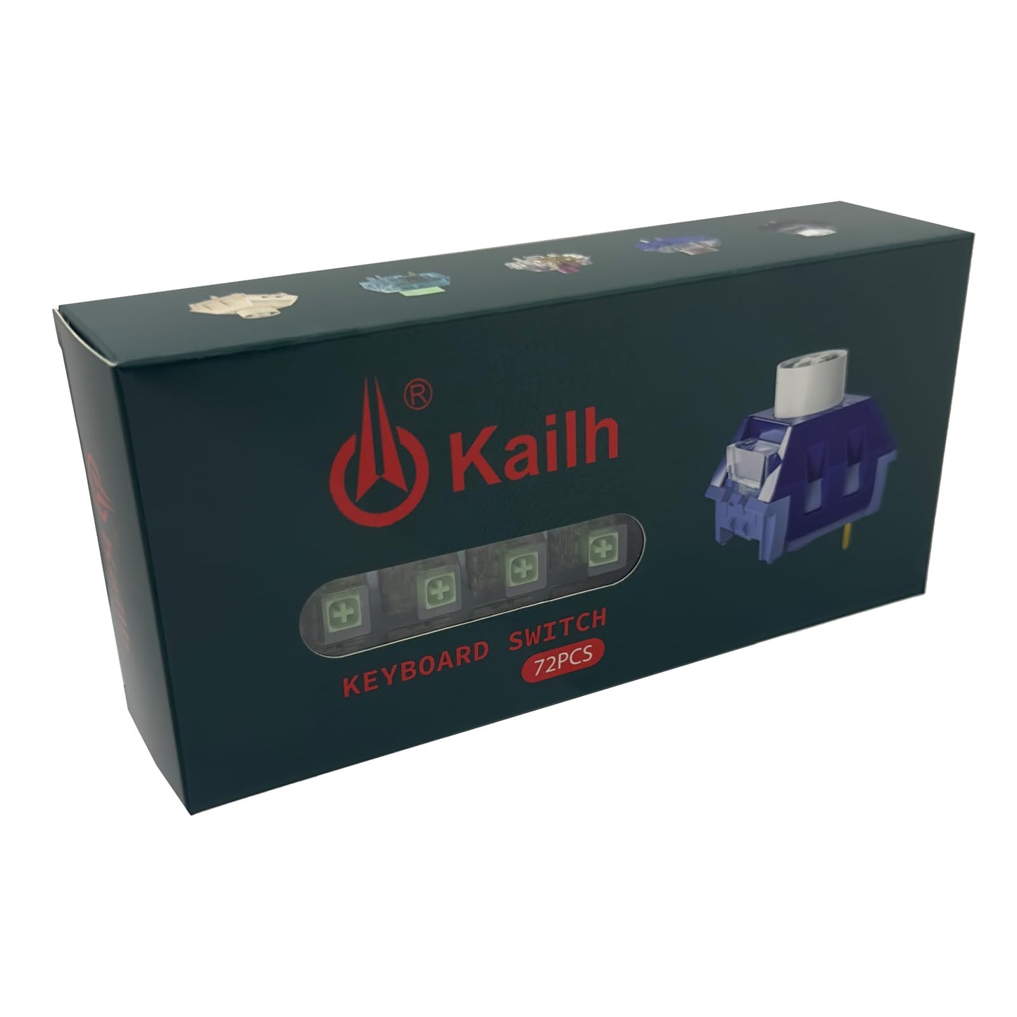 Zjmehty Kailh Box Jade Switches for Mechanical Gaming Keyboard,3-Pin 50gf Clicky/lubed/Dust&Waterproof Switches(72Pcs,Kailh Box Jade)