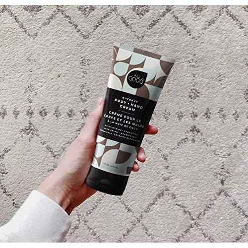 All Good Hand & Body Lotion - Moisturizing Organic Lotion for Dry Skin, Hands & Body - Essential Oils, Calendula, Cocoa Butter - Non-Greasy Body Butter, 6 fl oz (Coconut)