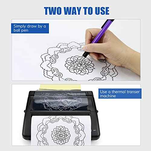 LIUMATE Tattoo Transfer Paper, 100 Sheets Tattoo Stencil Paper A4 Size, Stencil Paper for Tattooing 4 Layers, Thermal Stencil Paper DIY Tatt¥ï¥ï Tracing Paper for Tattoo Transfer Kit Tattoo Supplies