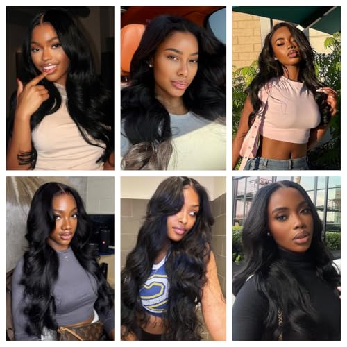 Human Hair Bundles 20 22 24 Inch Body Wave Bundles Human Hair 100% Unprocessed Brazilian Virgin Hair 3 Bundles Human Hair Body Wave Hair Bundles Hair Extensions Natural Black Color
