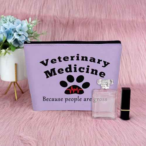 Veterinarian Gift for Vet Women Makeup Bags Vet Student Gift Veterinary Technician Gift Cosmetic Bag Appreciation Gift for Veterinary Medicine Birthday Retirement Gift Travel Cosmetic Pouch£¨Purple£©