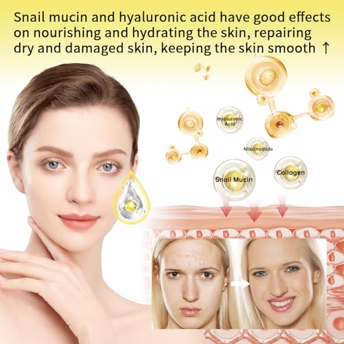 Advanced Snail Mucin Skincare Set For Teen Girls, Anti Wrinkle & Repair Face Skin Care Gift Set With Face Cleanser, Serum, Face Cream, Eye Cream, 4 PCS Peptides Snail Mucin Kit Travel Size For Women.
