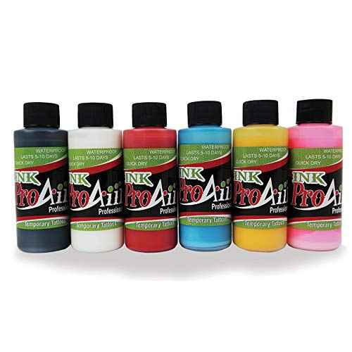 ShowOffs Body Art ProAiir Temporary Tattoo Ink Starter Pack - Alcohol Based, 30ml Bottle