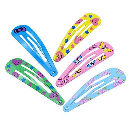 40 Pieces Printed Snap Hair Clips for Girls' 2 Inch Barrettes for Kids Teens Women (mix)