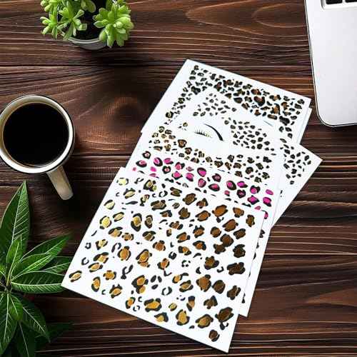 8 Sheets Gold Glitter Leopard Face Temporary Tattoos Stickers, Glitter Fake Cheetah Face Whisker Tattoos Stickers for Halloween Costume Makeup for Kids Adults Women Men