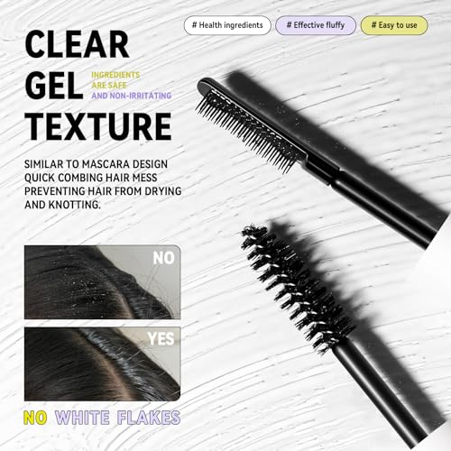 BestLand Double-Head Hair Finishing Stick ? Non-Greasy Flyaway Tamer with Mascara Brush & Comb Tip, Styling Gel Wax Stick for Bangs & Baby Hair Control