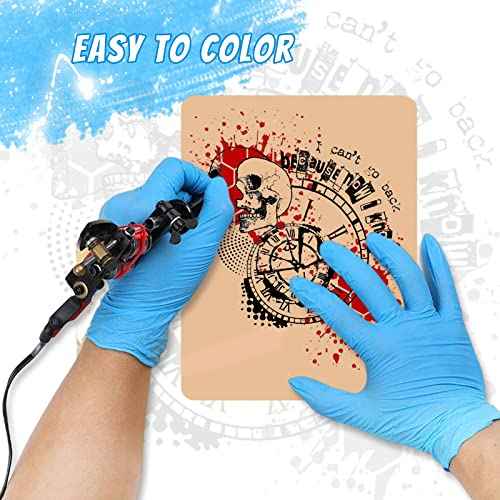 CINRA Double Sides 15 Sheets 7.4x5.6" Blank Tattoo Practice Skin, Soft Silicone Pads for Tattoo Supplies