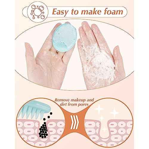 Face Scrubber, 8 PCS Silicone Face Scrubber Exfoliator for Women, Face Cleansing Brush Blackhead Acne Pore Pad for Deep Cleaning Skin Care