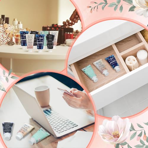 72 Pcs Christian Hand Cream Bulk for Women Breast Cancer Awareness Gifts Christian Gifts in Bulk Bible Mini Travel Size Lotion for Skin Dry Bible Verse Hand Lotion for Mom Grandma Christmas Holiday