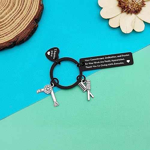 Hairdresser Gifts Keychain Thank You Gifts for Hair Stylist Coworker Cosmetician Graduation Gift Inspirational Hairstylist Jewelry Hair Barber Beautician Gifts Salon Barber Christmas Retirement Gifts