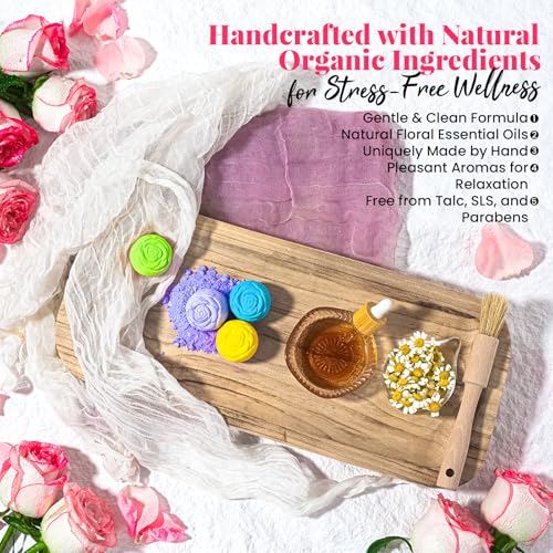 Bath Bomb Gift Set for Women ? 10 Pack Handmade with Natural Essential Oils, 5 Aromatic Scents, Relaxing Rose Bubble Bath, Self Care Birthday & Summer Gifts for Mom, Wife, and Her