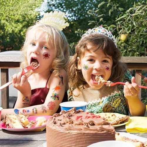 Paintball Temporary Tattoos Gun Birthday Party Decorations Favors Supplies Shooting Themed Cute Stickers 10 Sheets 100 PCS Gifts for Baby Girls Boys Class School Carnival