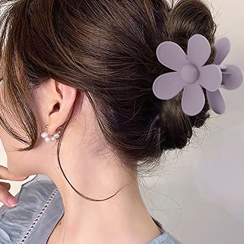 Non-Slip Large Claw Clips for Women - 3.15 Inch Matte Daisy Hair Accessories, Strong Hold for Thick and Thin Hair, 6 Pack