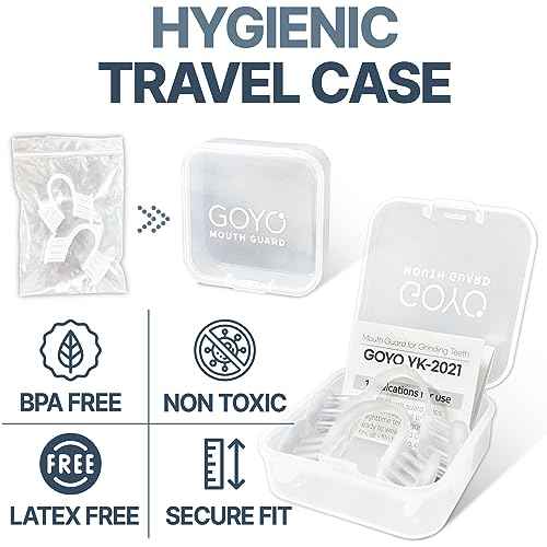 Mouth Guard for Grinding and Clenching Teeth at Night, Sleep Night Guard, Grinding Protection, Clenching Protection, Teeth Bruxism Mouth Piece with Travel Hygiene Case (2set) (1set)