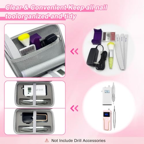 Nail Drill Machine Storage Case Compatible with MelodySusie/MOCOWIND Professional Electric Nail Drill Machine, for Travel Nail Drill Machine Storage Pouch Professional Bag (Case Only)
