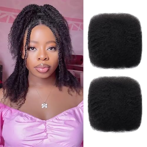Afro Kinky Bulk Human Hair for Braiding Dreadlock Hair Twist Hair Extension 4C Afro Kinky Bulk Braiding Human Hair for Black Women Natural Color 14 Inch 100g