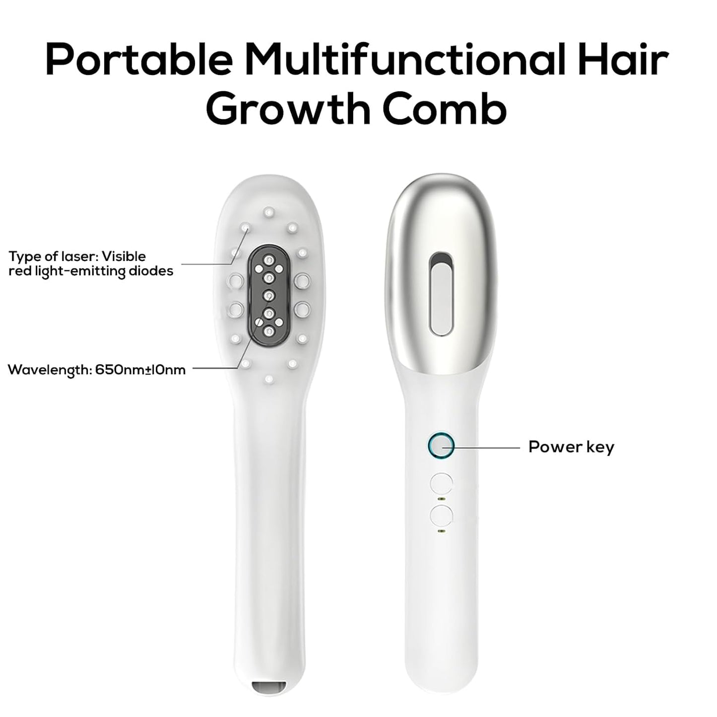 Laser Therapy Hair Growth Comb,Model: Lasercomb-001, Promote Hair Growth in Women and Men,Laser Comb is a Hand-Held Comb-Shaped Low Level Laser Therapy Device