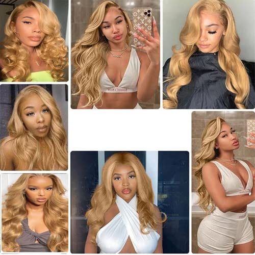 Ombre Blonde Bundles Human Hair P27613 Body Wave Bundles 20 22 24 Inch Double Weft Brazilian Hair Extensions Two Tone #27 Mixed With 613 Bundles Silky Soft for Women