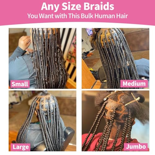 Deep Wave Bulk Human Braiding for Hair 100% Human Hair Unprocessed Brazilian Virgin Hair for Human Hair Extensions (2Bundles-1Pack) 90g 24Inch Human Hair for Micro braiding No Weft