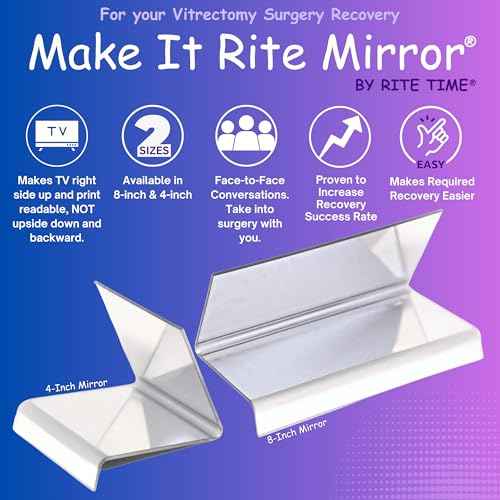 8" Wide 2-Way Make It Rite Mirror for Face Down Vitrectomy Eyesight and Proning Lung Recovery | Easy to Watch TV During Face Down Recovery