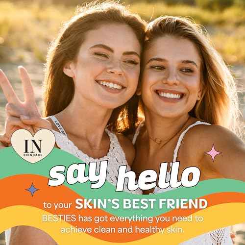 InstaNatural BESTIES BFF Four Step Teen Skincare Kit | Simple Skincare for Healthy Skin (Cleanser, Toner, Serum & Gel Moisturizer for All Skin Types) (BFF Four Step Kit, Fresh Citrus)