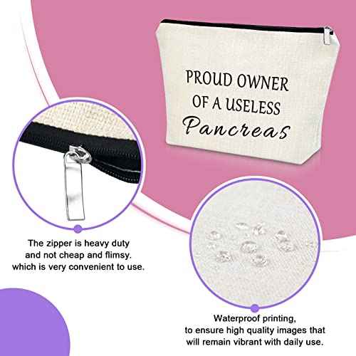 Sazuwu Diabetes Awareness Makeup Bag Cosmetic Organizers Support Gifts for Women Mom Grandma Birthday Christmas Gifts Travel Pouch