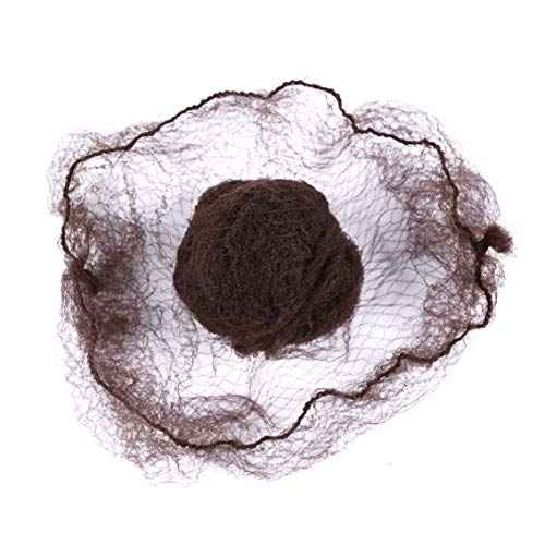 YANTAISIYU 50 Pcs Hair Net 20 Inch Invisible Elastic Mesh Wig nets for Hair Bun Food Service (Bulk Packing,Dark Brown)