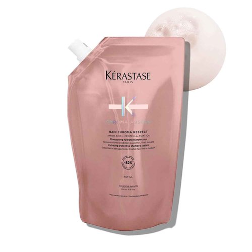 kerastase Chroma Absolute Chroma Respect Shampoo Refill Pouch For Sensitized or Damaged Color-Treated Hair - Protects and Hydrates Fine To Medium Hair with Glycerin and Hyaluronic Acid