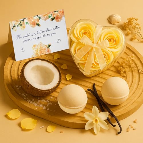 Birthday Gifts for Women Self Care Get Well Soon Gifts, Vanilla Coconut Relaxing Spa Gifts Box Care Package Basket w/ Luxury Blanket 40 oz Tumbler, Christmas Gifts Set for Mom Wife Girlfriend Sister