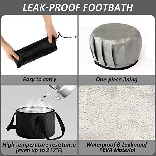 Foot Bath Basin 20L Collapsible Bucket, Portable Foot Soak Tub Feet Soaking Bucket for Outdoor Travel, Camping, Fishing(Black)