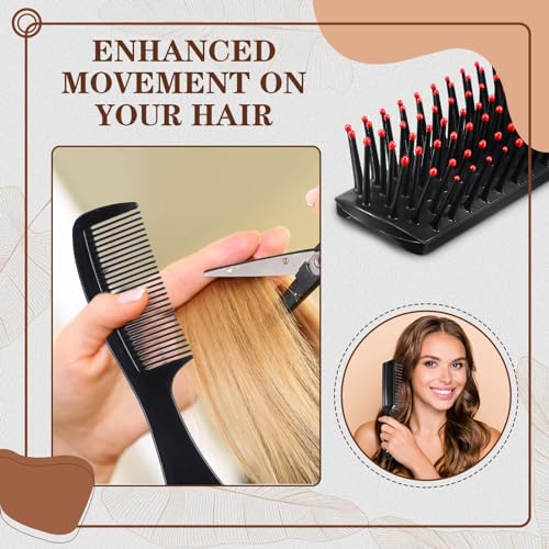 24 Pcs Hair Brush Combs Set Bulk Hairbrushes for Homeless Individually Wrapped Combs for Women Hotel Travel Nursing Charity Christmas(Black)