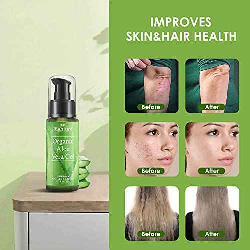 Aloe Vera Gel, Aloe Vera Gel Extracted from Freshly Cut Pure Aloe Leaves, Skin Care for Deeply & Rapidly Soothing, Firming, After Shave, Sunburn Relieve, etc (Travel Pack)