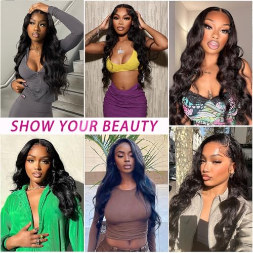 Raw Body Wave Bundles Human Hair(16 18 20 Inch)12A Grade Salon Quality Unprocessed Brazilian Body Wave Human Hair Bundles Quick Weave for Black Women Natural Color