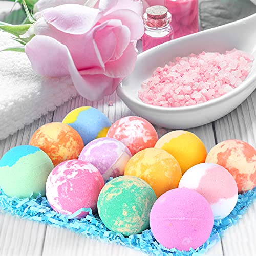 Bath Bombs for Kids with Toys Inside - 12 Pcs Handmade Bubble Bath Fizzies Bomb with Glow-in-The-Dark Surprise Toys Inside, Ideal Gift for Easter Eggs Stuffers Birthday Christmas