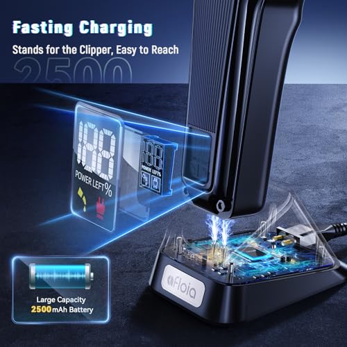 Professional Hair Clippers Trimmer for Men - Cordless Barber Clippers Set with High Torque Brushless Motor & DLC Coated Detachable Blade& Charging Stand, Premium Gifts for Men