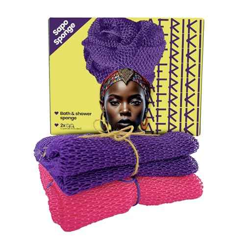 AFRIKI African Net Sponge ? Exfoliating Body Scrubber, Black Owned & Rooted in Africa, All Skin Types | 45 in Long