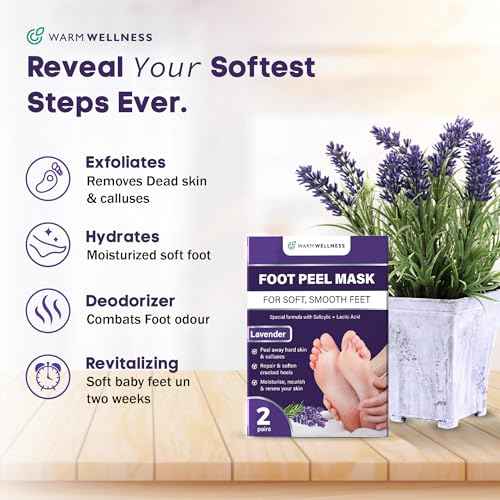 Foot Peeling Mask ? Lavender Exfoliating Treatment Booties for Callus Removal & Renewal of Dry, Cracked Feet ? Dermatologist-Inspired Moisturizing Spa Therapy for Men & Women (Lavender 2 Pairs)