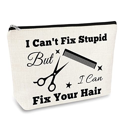 Hairdresser Gifts Hair Stylist Makeup Bag Hair Stylist Gifts Cosmetic Bags Funny Hair Dresser Gift Cosmetic Pouch Zipper Makeup Case Christmas Inspirational Graduation Gift for Hairdresser