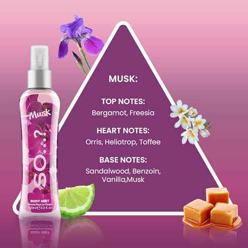 So...? Musk Body Mist for Women - 3.5 oz Body Mist - Pack of 3