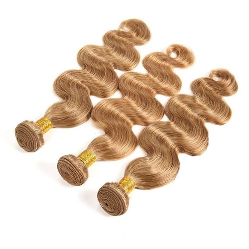 FuivJuix #27 Blonde Bundles Body Wave Bundles Human Hair 28 28 28 Inch Brazilian Virgin Hair Honey Blonde Body Wave Bundles Human Hair Extensions 3 Bundle 50 Gram Per Bundle