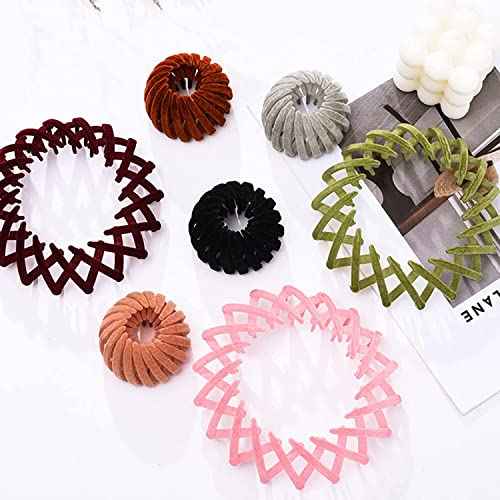 7PCS Bird Nest Magic Hair Clip, Lazy Birds Nest Plate Hairpin for Women and Girls Velvet Fabric, Anti-Skid Design, Compatible with Thin and Thick Hair