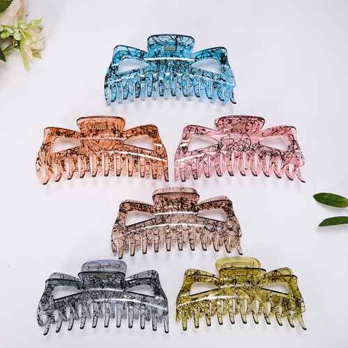 Extra Large Claw Clips for Thick Hair, 6.3 Inch Strong Hold Matte Jumbo Accessories for Women Long Curly Hair Cute Nonslip French Giant Big Jaw Clip for Heavy Duty Hair XL Huge(Black Brown)