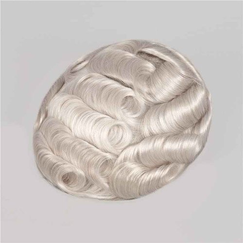 Amiable Toupee for Men, Hairpieces Mens Wig Human Hair Replacement System 0.04mm PU Thin Skin Black Male Hair Units mens toupee huaman hair (vloop0.04-0.06mm, #59)