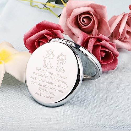 FEELMEM Cat Inspired Gift Movie Fans Compact Makeup Mirror Gift Cartoon Movie Themed Gift