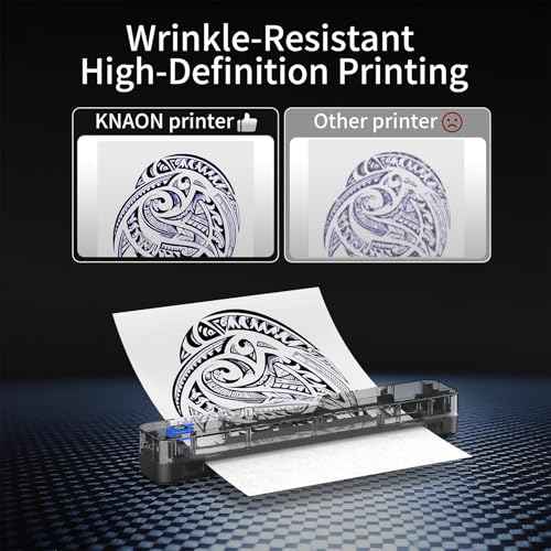 Professional Tattoo Stencil Printer - Bluetooth Wireless Thermal Transfer Printer Machine for Tattooing, Includes 10pcs Transfer Paper, Compatible with Tablet & Smartphons & PC, Black