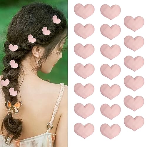 20 Pcs Mini Heart Hair Clips - Cute Pink Hair Pins for Women Girls, Small Barrettes for Bride Wedding Birthday Hair Decoration
