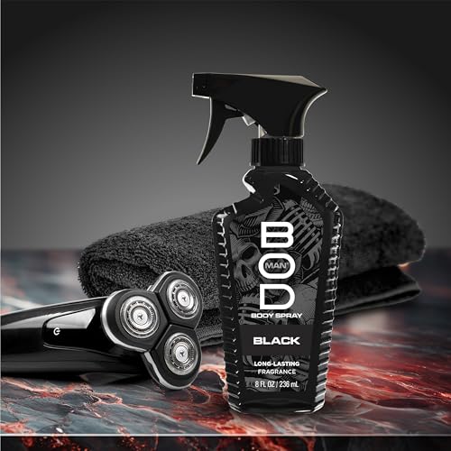 BOD man Fragrance Body Spray, Black, 8 fl oz (Pack of 2)