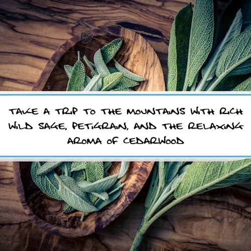 Bluebyrd Soap Co. Cedarwood + Wild Sage Bar Soap | 100% All Natural Essential Oil Soap Bar | USA Made Mens Organic Body Wash Bars | Vegan + Chemical Free (Cedarwood)