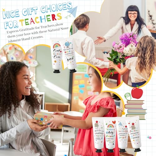 72 Set Christmas Teacher Appreciation Gifts Hand Cream Set Moisturizing Hand Lotion Thank You Teacher Gifts Travel Size with Cards Organza Bags for Dry Cracked Mother's Day