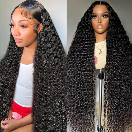 Deep Wave Lace Front Wigs Human Hair for Women 22 Inch Hd Lace Frontal Wig 13x6 Deep Curly Wig Human Hair Lace Front Wigs Pre Plucked 180 Density Natural Color